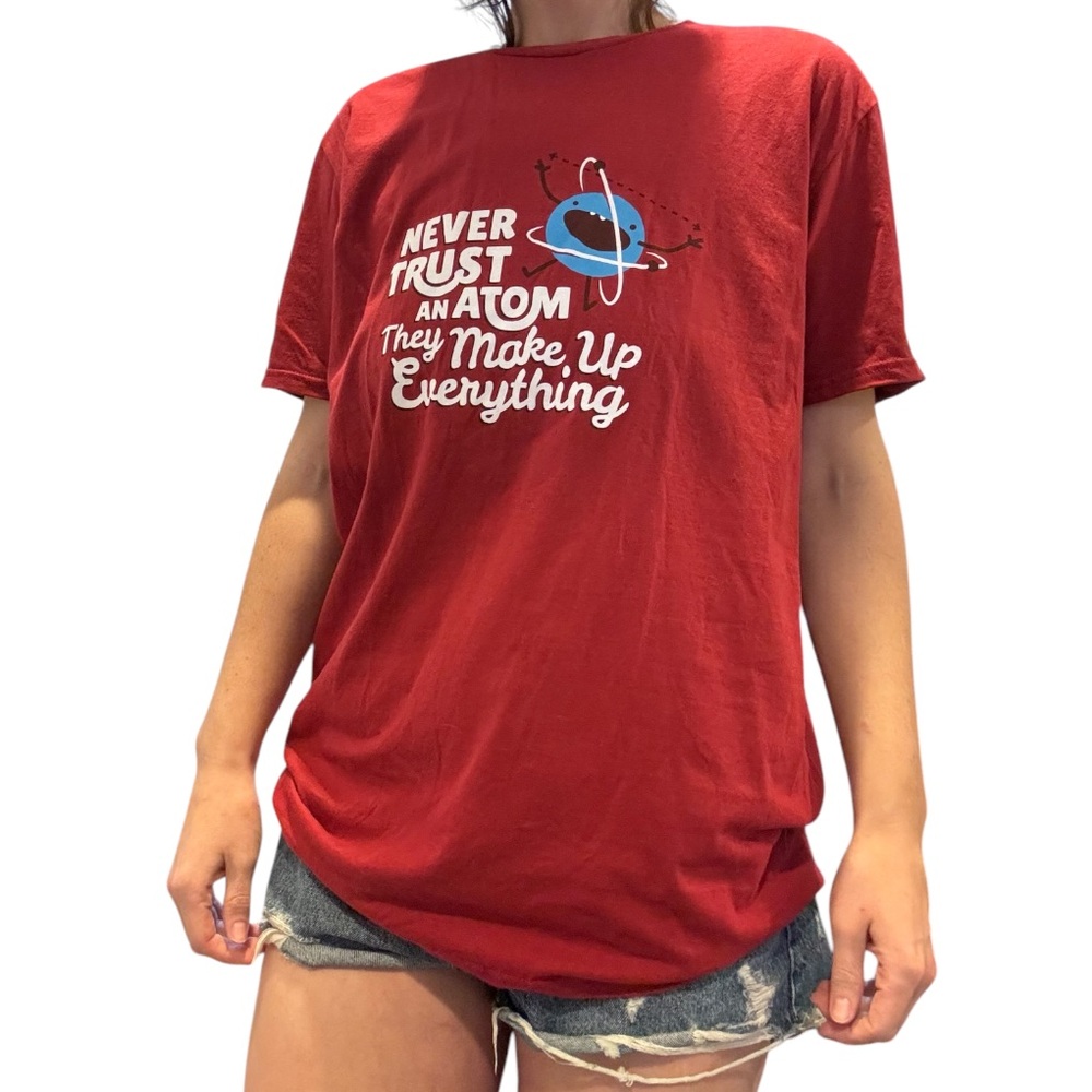 NWOT Unisex Red Science Humor T-Shirt
